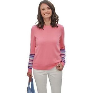 Woolovers Merino Wool Cashmere Pink Long Sleeve Crew Neck Baselayer Size XS